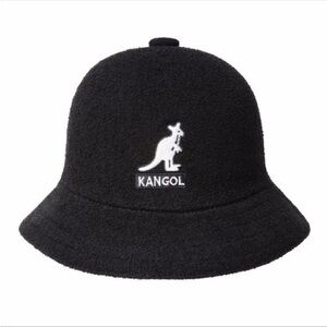 NEW Kangol Big Logo Casual Bucket Hat Black Small